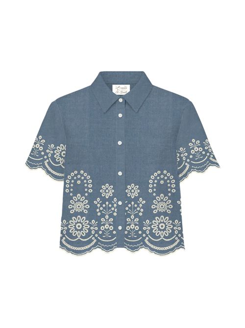 camicia donna in chambray ricamato denim MC2 Saint Barth | CLEMENTINE-CHAMBRAY MORRIS FLOWER10